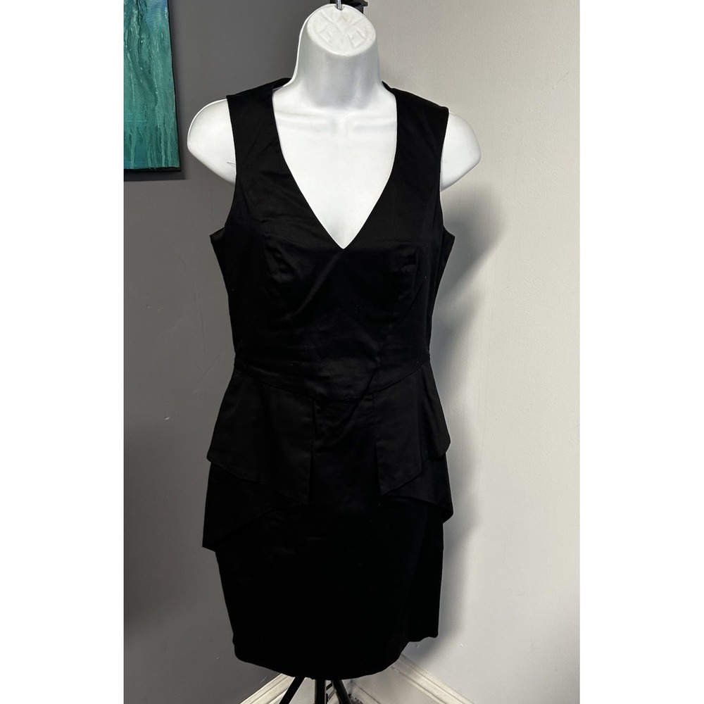Vince Camuto Women's 2 Black Mini Dress Sleeveless Peplum‎ Sexy Clubwear LBD
